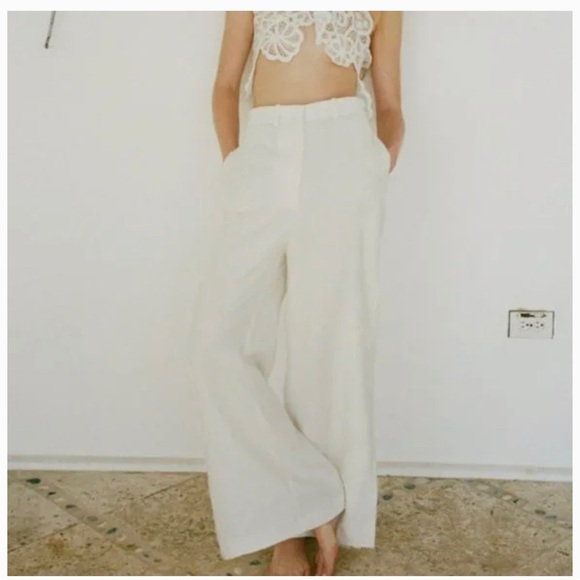 LACE TRIM LINEN TOP & PANTS LIMITED EDITION SIZE L- REF. 7953/936 & 3239/936 - Picture 2 of 16